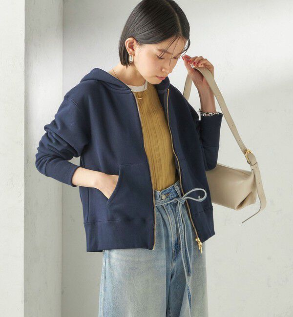 SHIPS for women「〈洗濯機可能〉AZUMA 裏毛 刺繍 ジップ アップ パーカ」|パーカー|