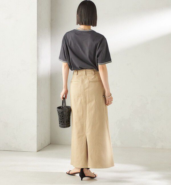 SHIPS for women「〈洗濯機可能〉ストレッチ チノ 硫化染め ステッチ スカート」|スカート|