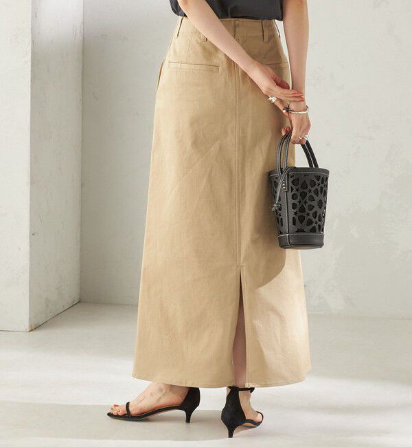 SHIPS for women「〈洗濯機可能〉ストレッチ チノ 硫化染め ステッチ スカート」|スカート|