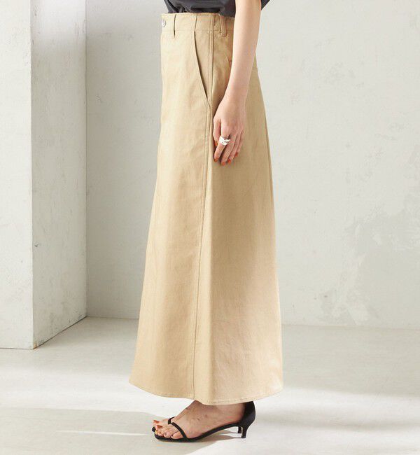 SHIPS for women「〈洗濯機可能〉ストレッチ チノ 硫化染め ステッチ スカート」|スカート|