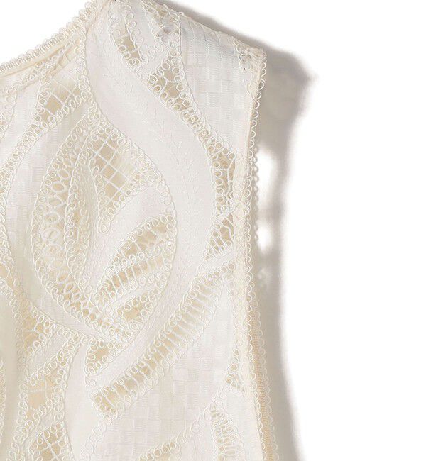 SHIPS for women「〈手洗い可能〉刺繍 スカラップ レース ノースリーブ プルオーバー」|ベスト・ジレ|