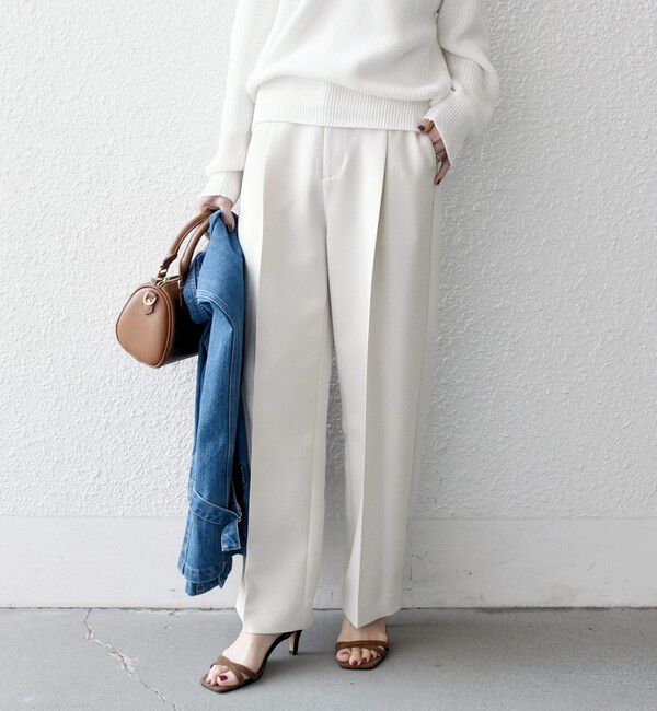 SHIPS any「SHIPS any:〈洗濯機可能〉ダブルクロス タック ストレート パンツ［NAVY BLUE］」|その他|