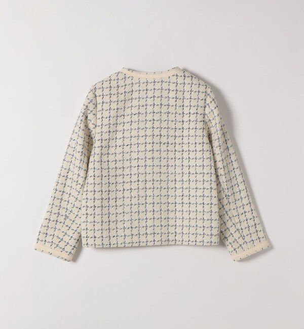 SHIPS any「SHIPS any: ツイード  パイピング ノーカラー ジャケット」|ノーカラージャケット|