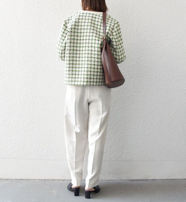 SHIPS any「SHIPS any: ツイード  パイピング ノーカラー ジャケット」|ノーカラージャケット|