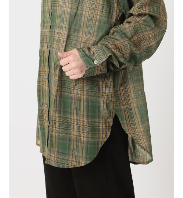 OUTDOOR PRODUCTS Usual Things「追加 シアーチェックスプレッドカラーシャツ」|シャツ・ブラウス|