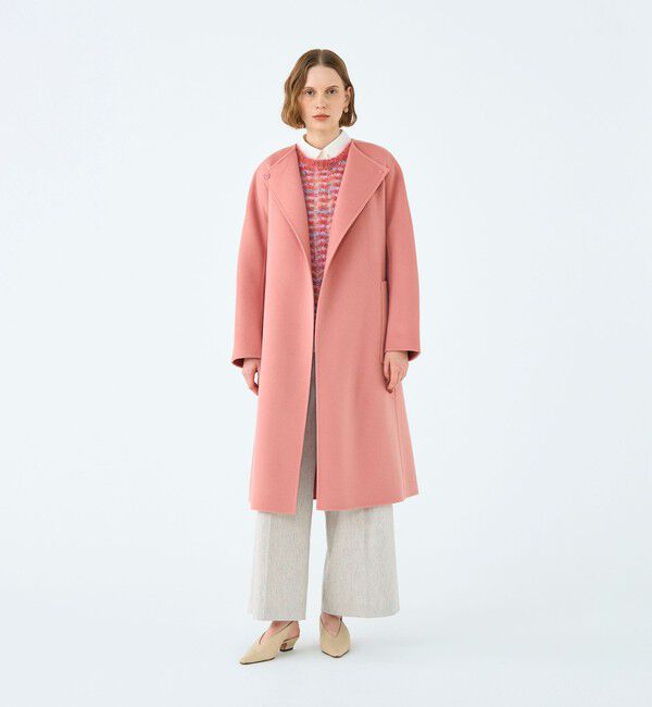 トゥモローランド／定価5.8万円 ノーカラーウールリバーコート 裏地なしベージュ プレミアムウールリバー ノーカラーコート（Ballsey）｜ルミネの