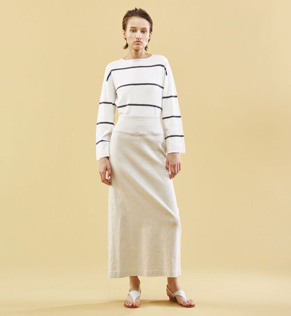 GALERIE VIE「コットンリネンストレッチ Aラインマキシスカート」|台形|