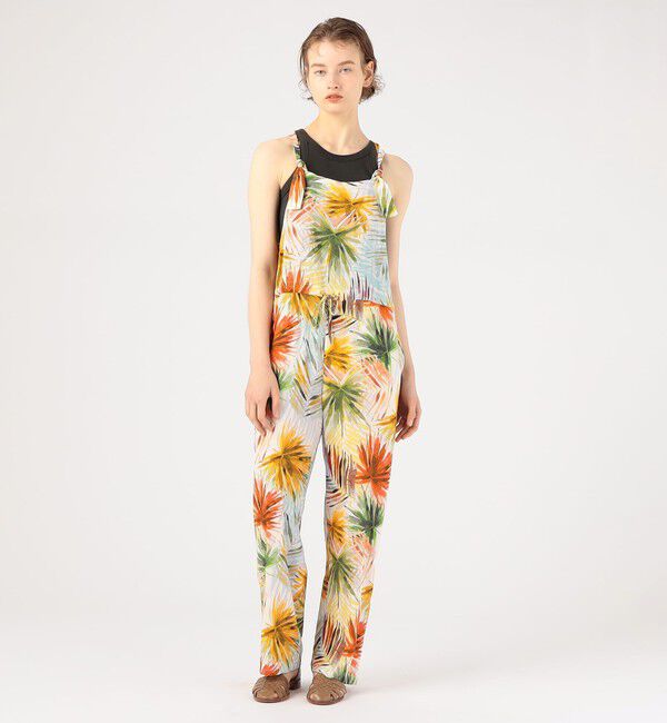 GALERIE VIE「ウォッシャブルレーヨン リーフプリント オールインワン」|オールインワン|