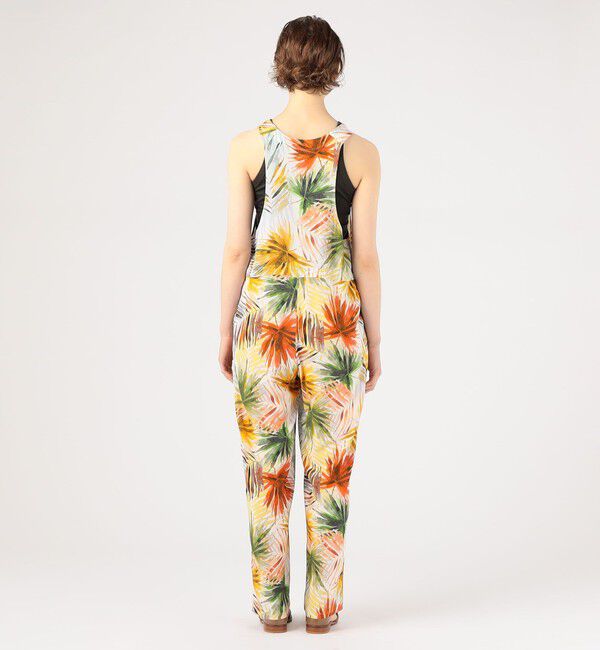 GALERIE VIE「ウォッシャブルレーヨン リーフプリント オールインワン」|オールインワン|