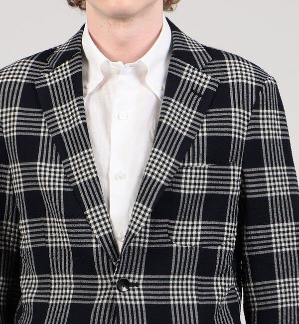 TOMORROWLAND MENS「ウールサッカー シングルブレステッド2Bジャケット Angelico」|テーラードジャケット|