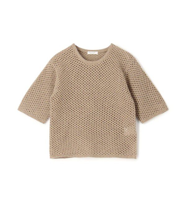 MACPHEE「ウールメッシュ ハーフスリーブプルオーバー」|ニット・セーター|43 ベージュ