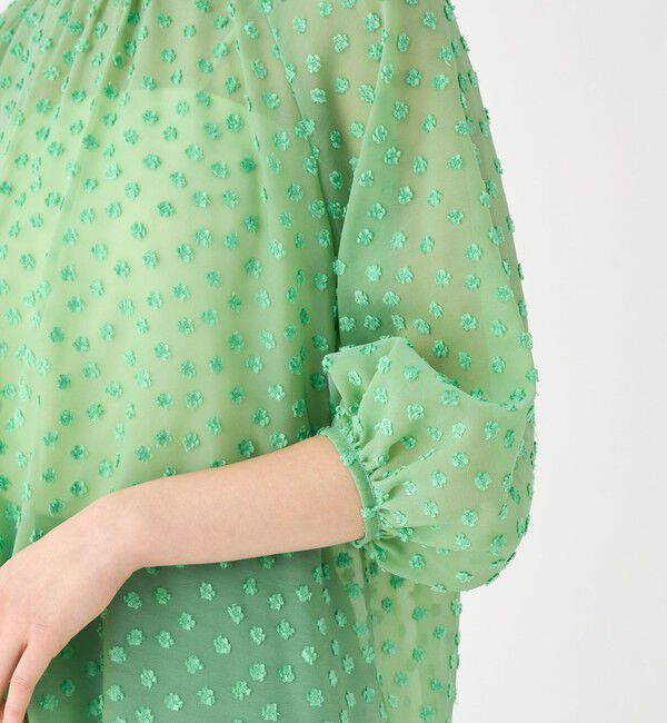 Ballsey「ドットフラワージャカード ボリュームギャザープルオーバー」|シャツ・ブラウス|