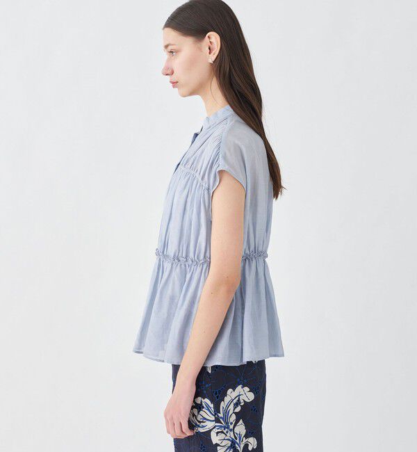 TOMORROWLAND collection「コットンシルク シャーリングペプラムブラウス」|シャツ・ブラウス|
