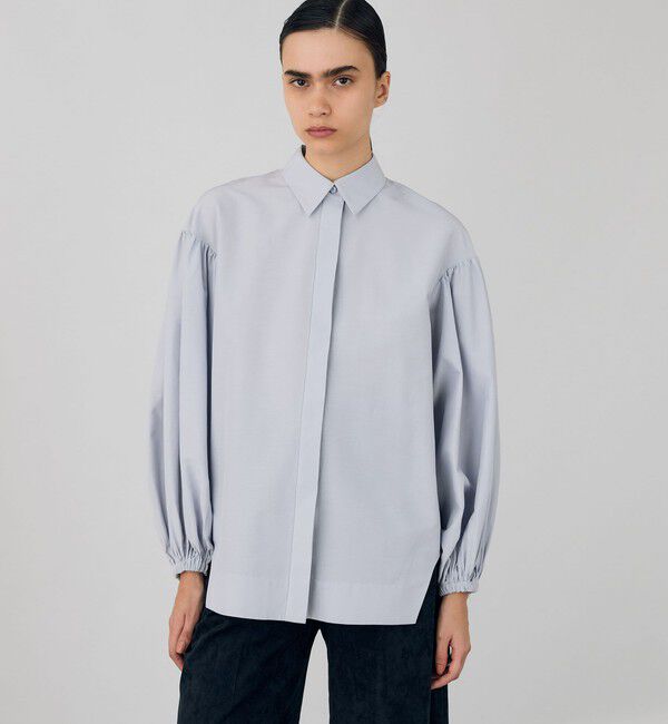 DES PRES「コットンシルクポプリン タックチュニックシャツ」|シャツ・ブラウス|