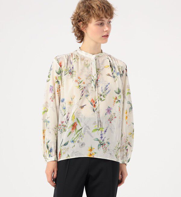 TOMORROWLAND collection「カカオフラワープリント ボウタイブラウス」|シャツ・ブラウス|