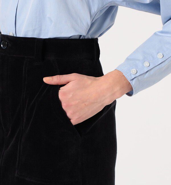 MACPHEE「ストレッチコーデュロイ Iラインマキシスカート」|タイト|