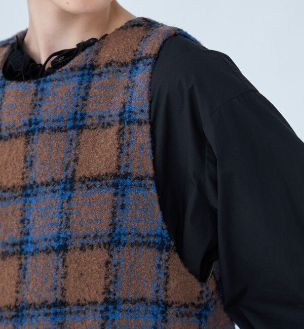 TOMORROWLAND collection「ループチェック フロンタブルジャンパードレス」|ジャンパースカート|