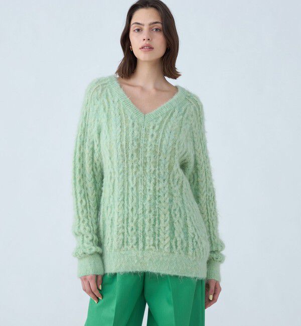 MACPHEE「モヘヤビンテージ Vネックプルオーバー」|ニット・セーター|