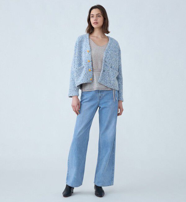 MACPHEE「ツイードニット Vネックカーディガン」|カーディガン|