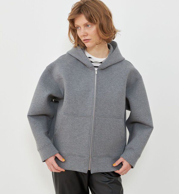 GALERIE VIE「ダンボールニット フーデッドブルゾン」|パーカー|