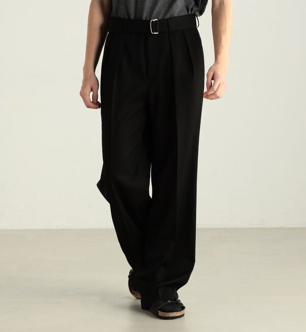 Edition「ウールギャバ ベルトパンツ」|スラックス|