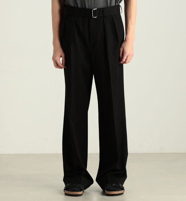 Edition「ウールギャバ ベルトパンツ」|スラックス|