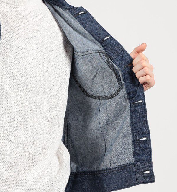 TOMORROWLAND MENS「【別注】Lee Westerner Jacket 7オンスリネンデニム」|ブルゾン・スタジャン|