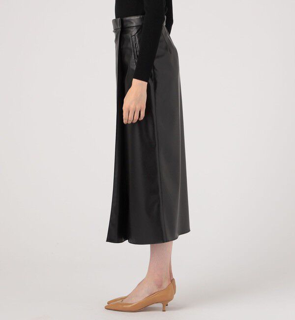 Ballsey「レザーライククロス ラップマキシスカート」|タイト|