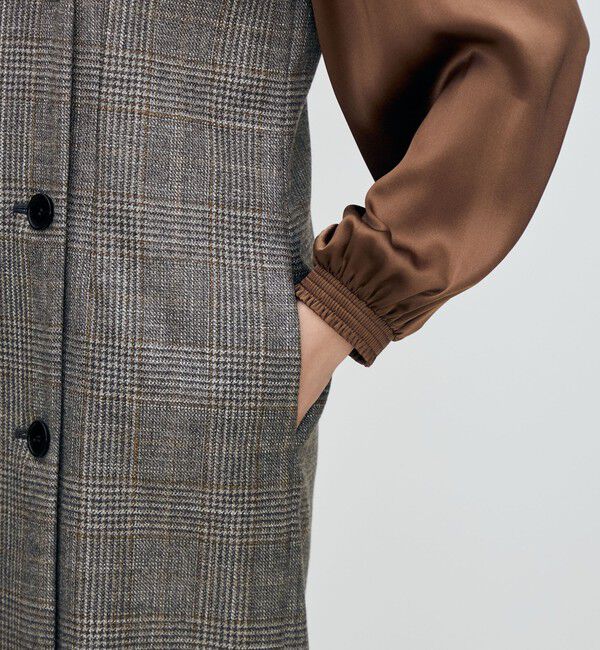 TOMORROWLAND collection「SILK AIR GLEN CHECK ジレワンピース」|ワンピース|