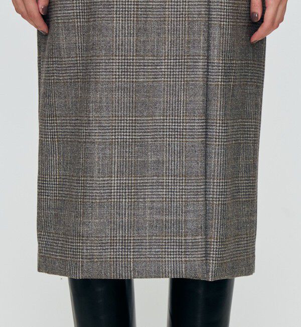 TOMORROWLAND collection「SILK AIR GLEN CHECK ジレワンピース」|ワンピース|