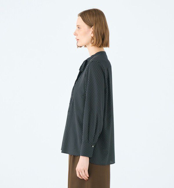 Ballsey「ミニドットプリント スリムボウタイブラウス」|シャツ・ブラウス|