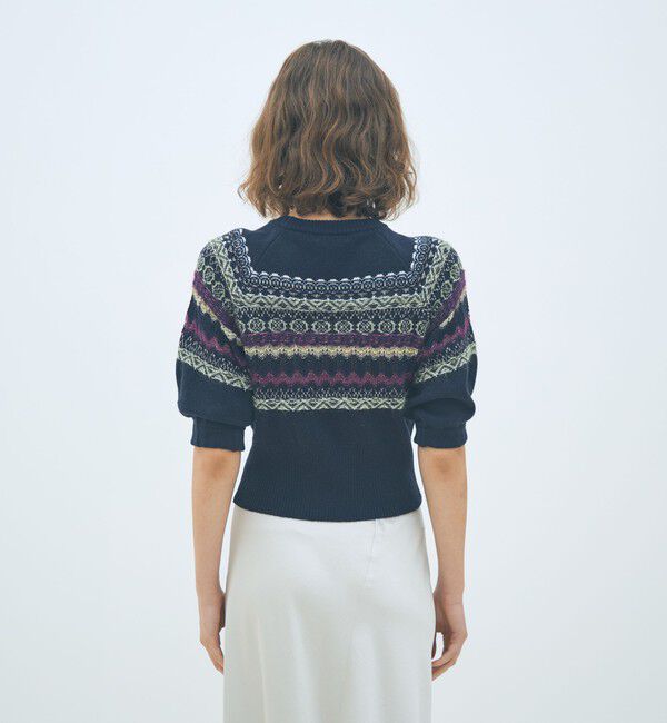 MACPHEE「フェアアイル ハーフスリーブプルオーバー」|ニット・セーター|