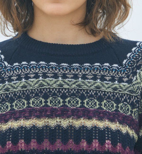 MACPHEE「フェアアイル ハーフスリーブプルオーバー」|ニット・セーター|