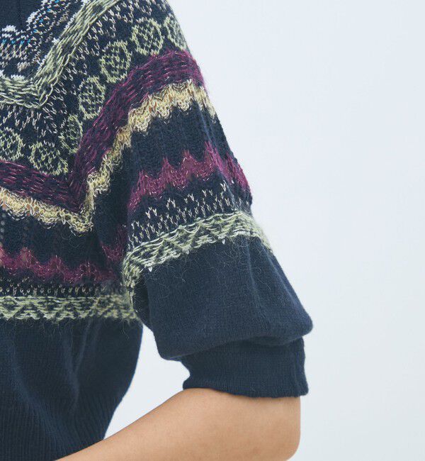 MACPHEE「フェアアイル ハーフスリーブプルオーバー」|ニット・セーター|