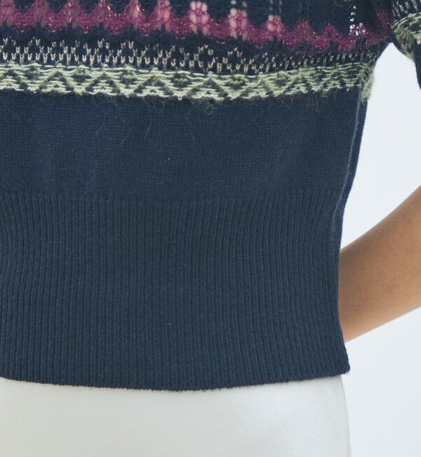 MACPHEE「フェアアイル ハーフスリーブプルオーバー」|ニット・セーター|