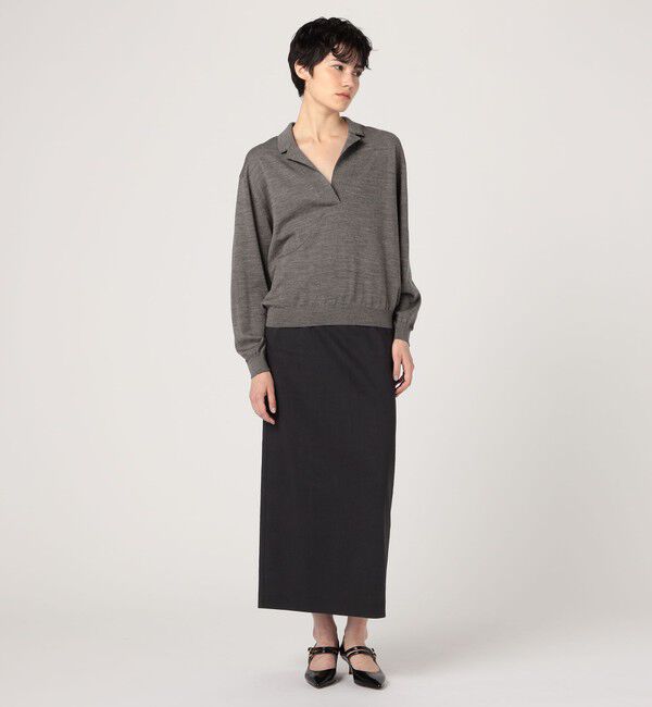 Ballsey「シルケットウール オープンカラープルオーバー」|ニット・セーター|