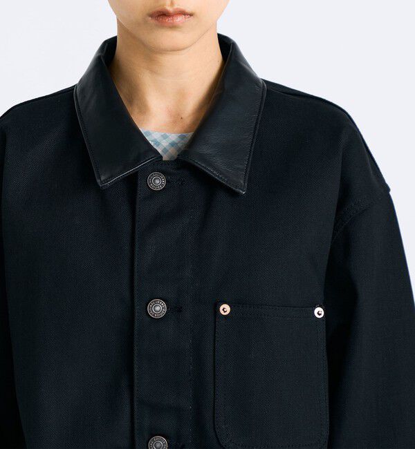 Edition「カットオフ ブラックデニム カバーオール」|ブルゾン・スタジャン|