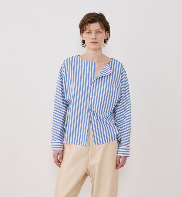 GALERIE VIE「ツイストコットンストライプ ドルマンスリーブシャツ」|シャツ・ブラウス|