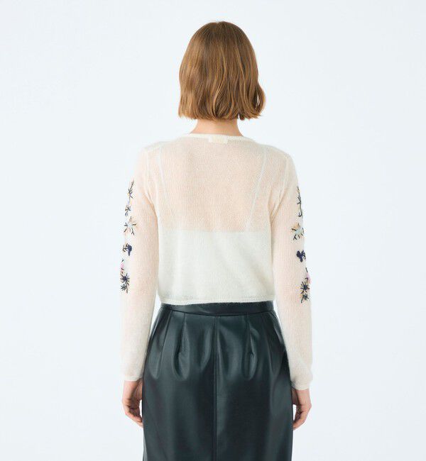 Ballsey「モヘヤナイロンエンブロイダリー ショートカーディガン」|カーディガン|