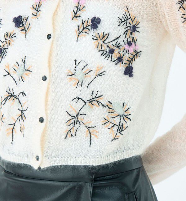 Ballsey「モヘヤナイロンエンブロイダリー ショートカーディガン」|カーディガン|