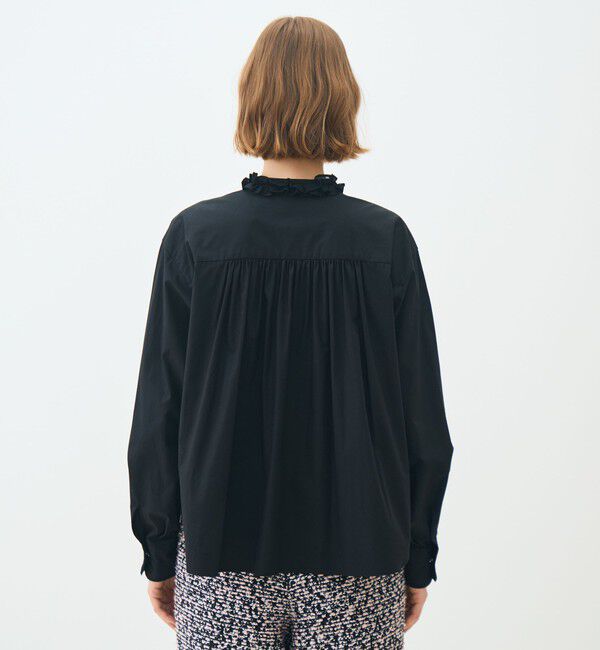 TOMORROWLAND collection「ブラックコンビネーション ラッフルブラウス」|シャツ・ブラウス|