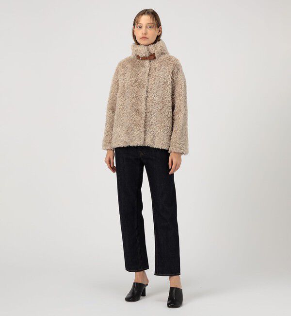 TOMORROWLAND BUYING WEAR「HERNO カーリーエコファー レザーベルトブルゾン」|ブルゾン・スタジャン|