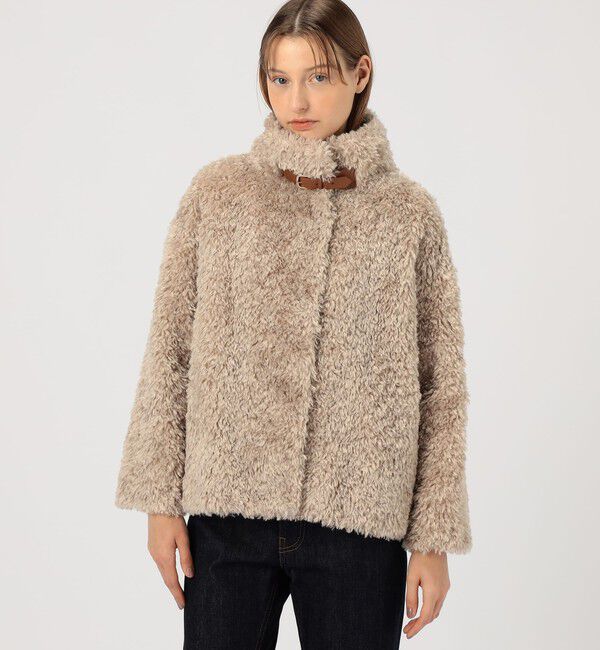 TOMORROWLAND BUYING WEAR「HERNO カーリーエコファー レザーベルトブルゾン」|ブルゾン・スタジャン|