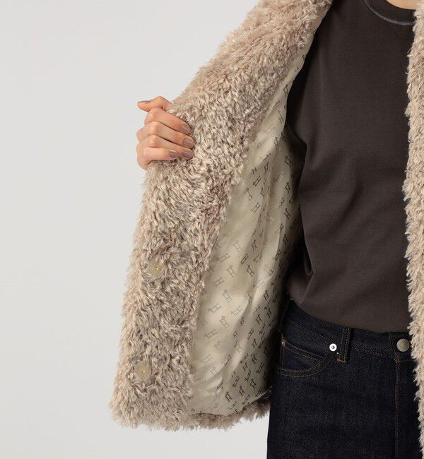 TOMORROWLAND BUYING WEAR「HERNO カーリーエコファー レザーベルトブルゾン」|ブルゾン・スタジャン|