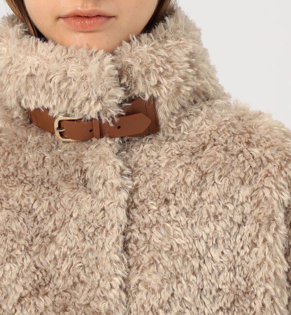 TOMORROWLAND BUYING WEAR「HERNO カーリーエコファー レザーベルトブルゾン」|ブルゾン・スタジャン|