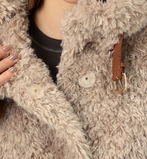 TOMORROWLAND BUYING WEAR「HERNO カーリーエコファー レザーベルトブルゾン」|ブルゾン・スタジャン|