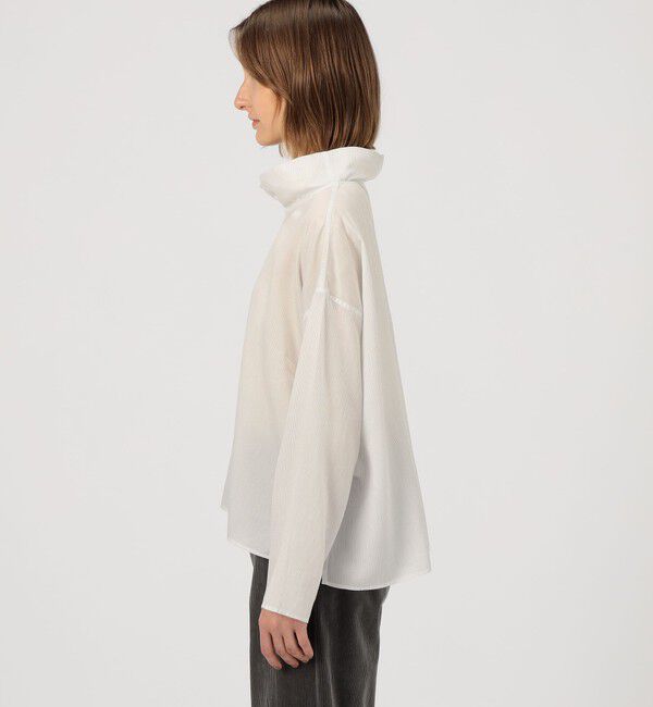 GALERIE VIE「セルロースシルクブロード ハイネックプルオーバーシャツ」|シャツ・ブラウス|