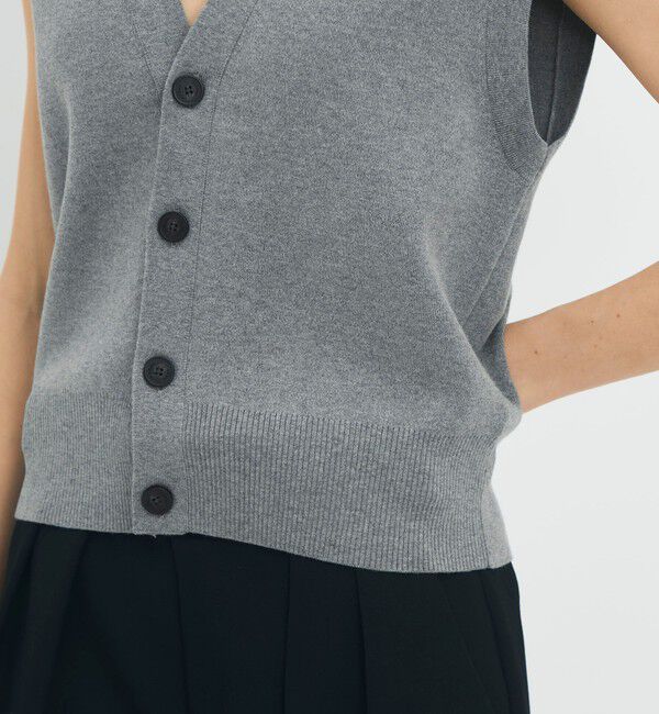CABaN「コットンカシミヤ Vネックドロップショルダーベスト」|ベスト・ジレ|