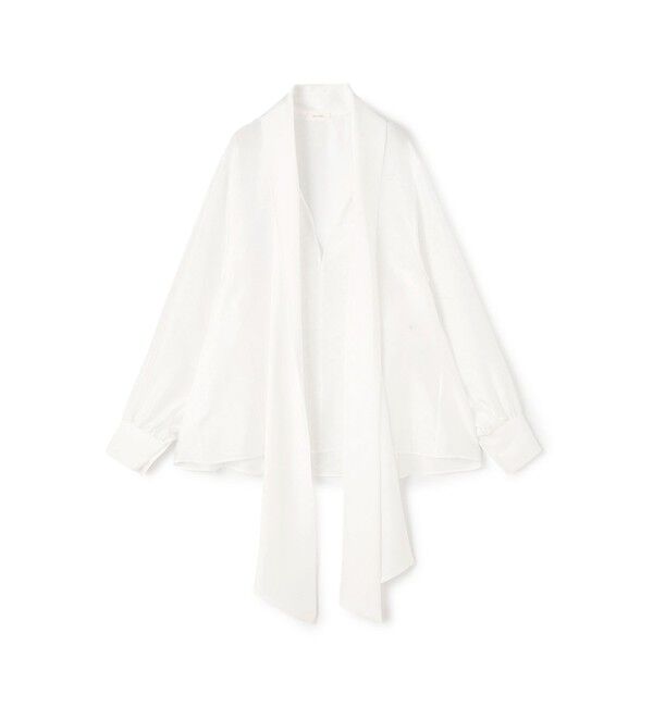 DES PRES「シルクハブタエ ボリュームタイブラウス」|シャツ・ブラウス|11 ホワイト