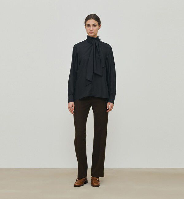 DES PRES「シルクハブタエ ボリュームタイブラウス」|シャツ・ブラウス|